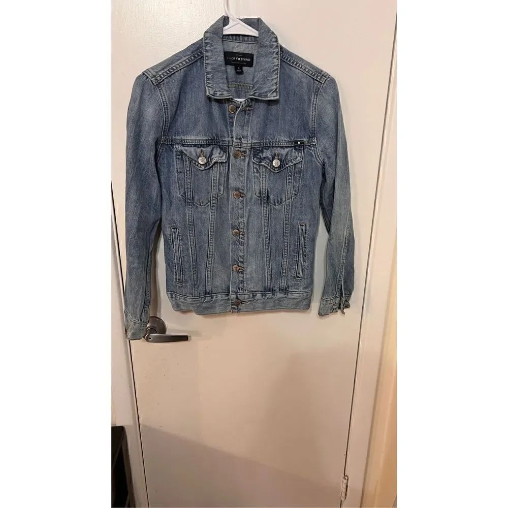 Lucky Brand Women's Collared Long Sleeve Denim Jacket Light Blue Size Small
